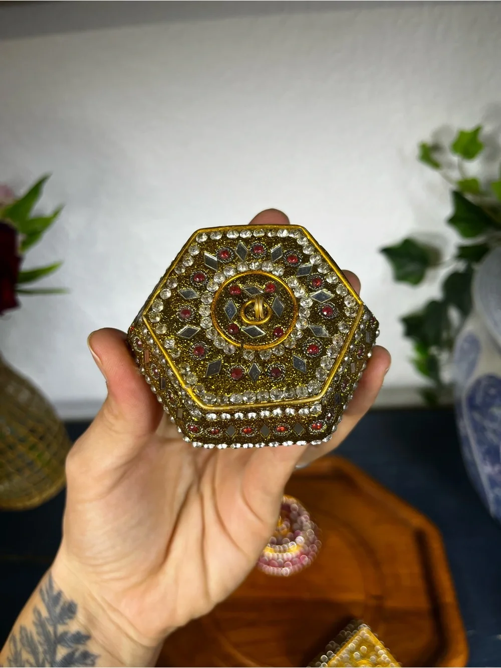 Vintage Ornate Trinket Boxes Set or Lot of 3